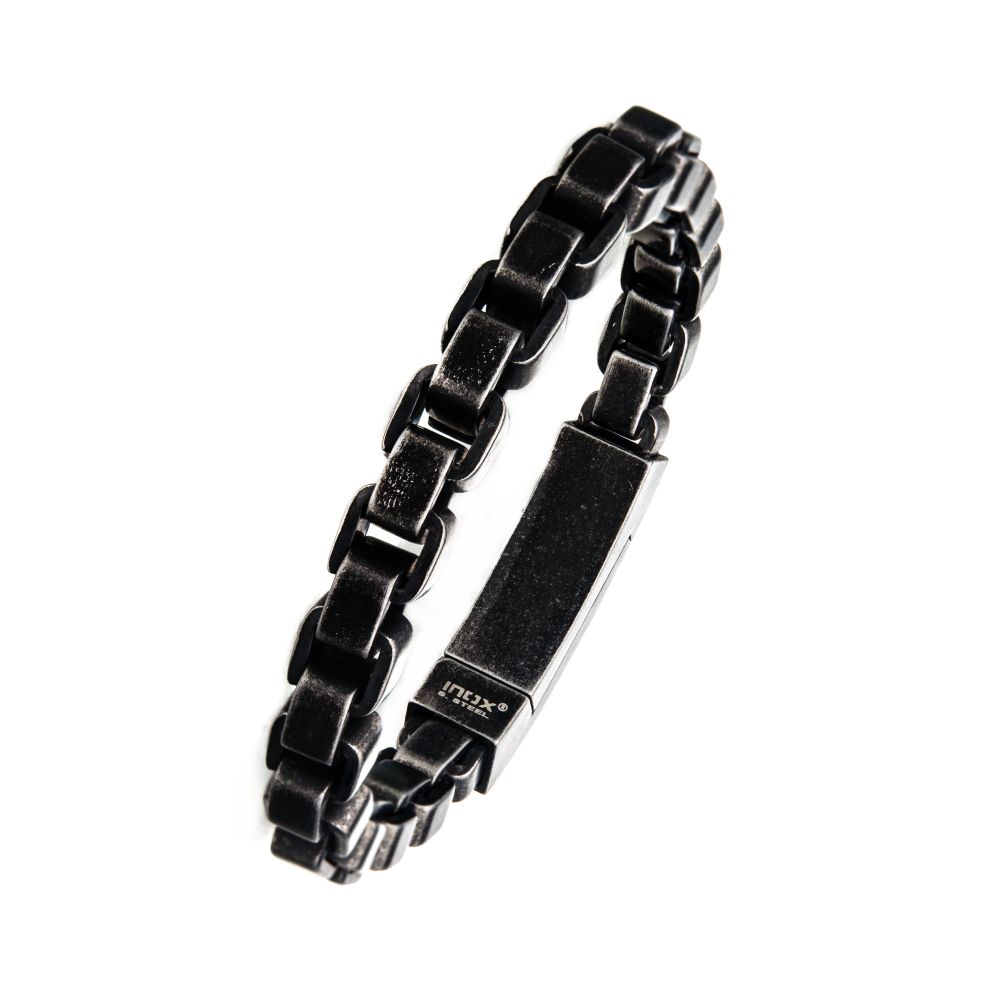 Stainless Steel & IP Bold Box Bracelet