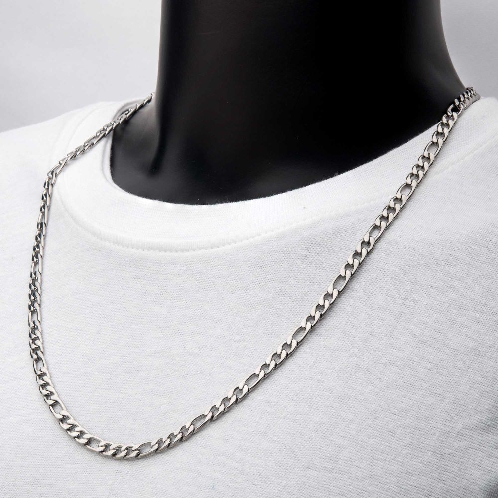 6mm Steel Figaro Chain Necklace