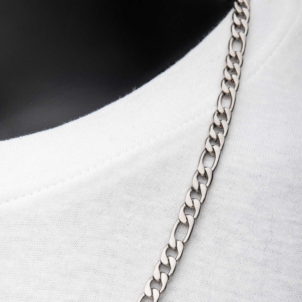 6mm Steel Figaro Chain Necklace