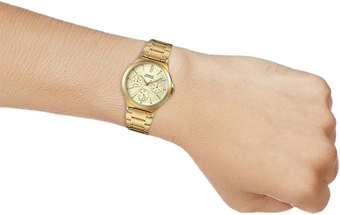 Standard Gold Tone Stainless Steel Multifunction Gold Dial Watch