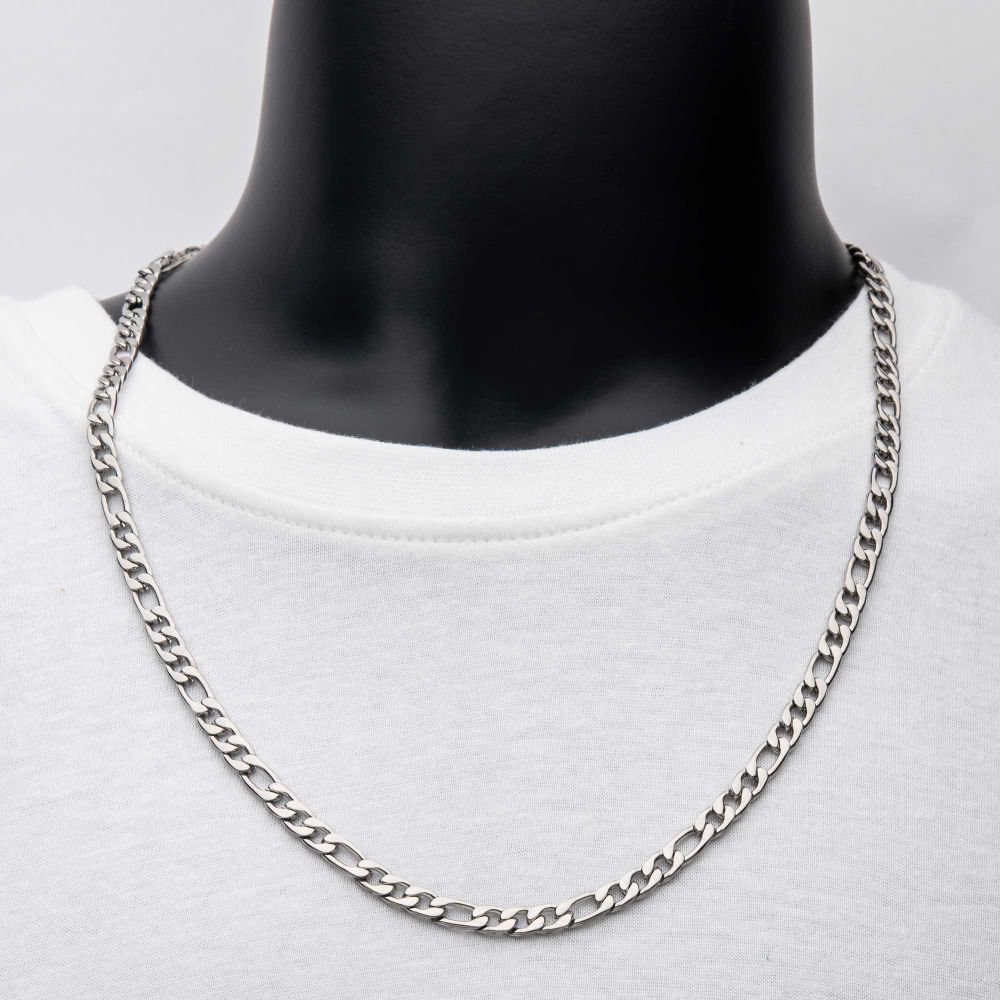 6mm Steel Figaro Chain Necklace