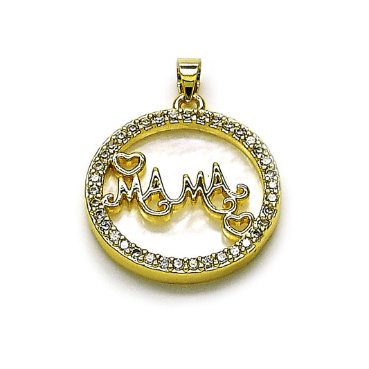 Cadena diseño mamá y corazón madre perla