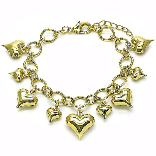 Bracelet with heart charms.