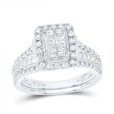 7/8 CT Diamond Wedding Ring in 10k White Gold