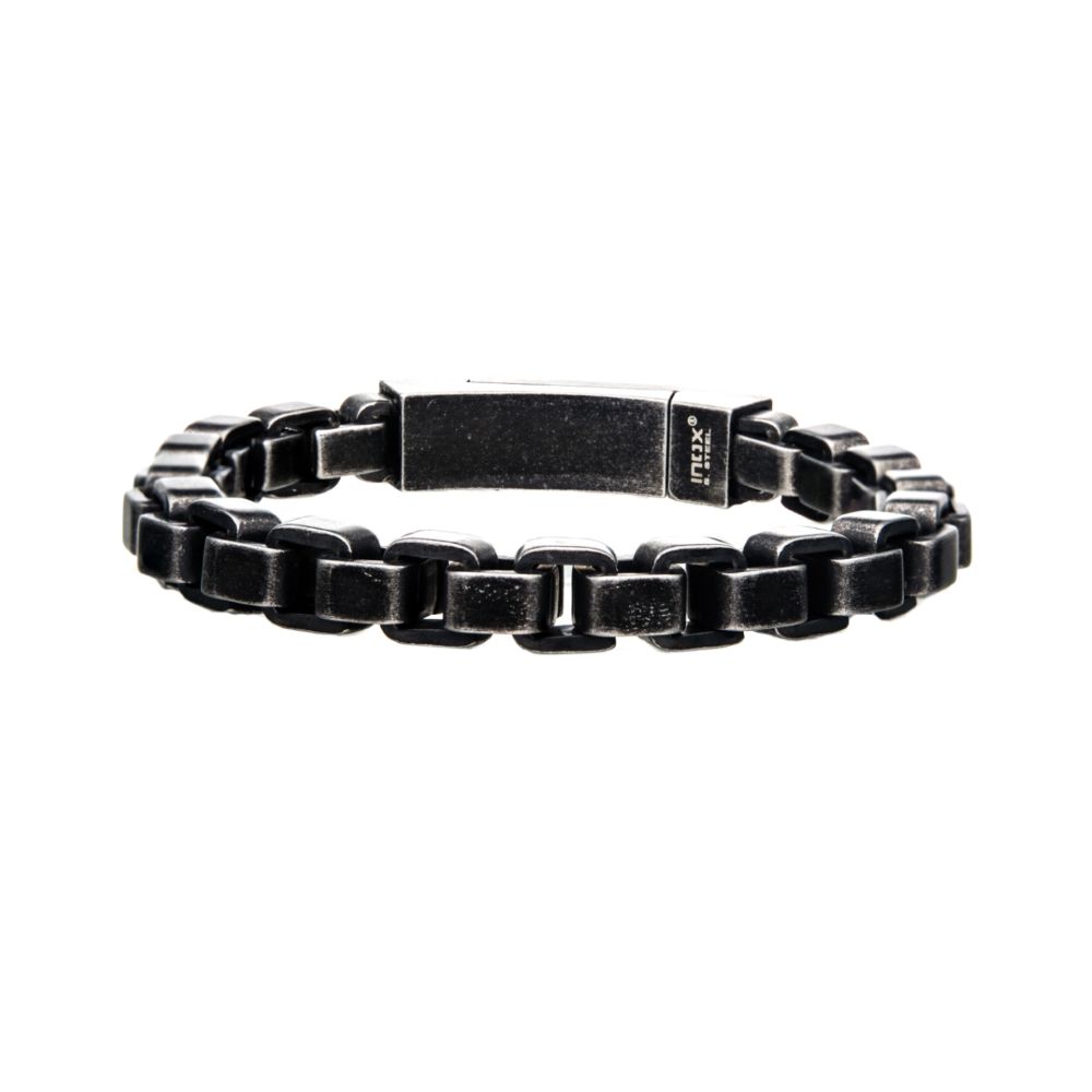 Stainless Steel & IP Bold Box Bracelet