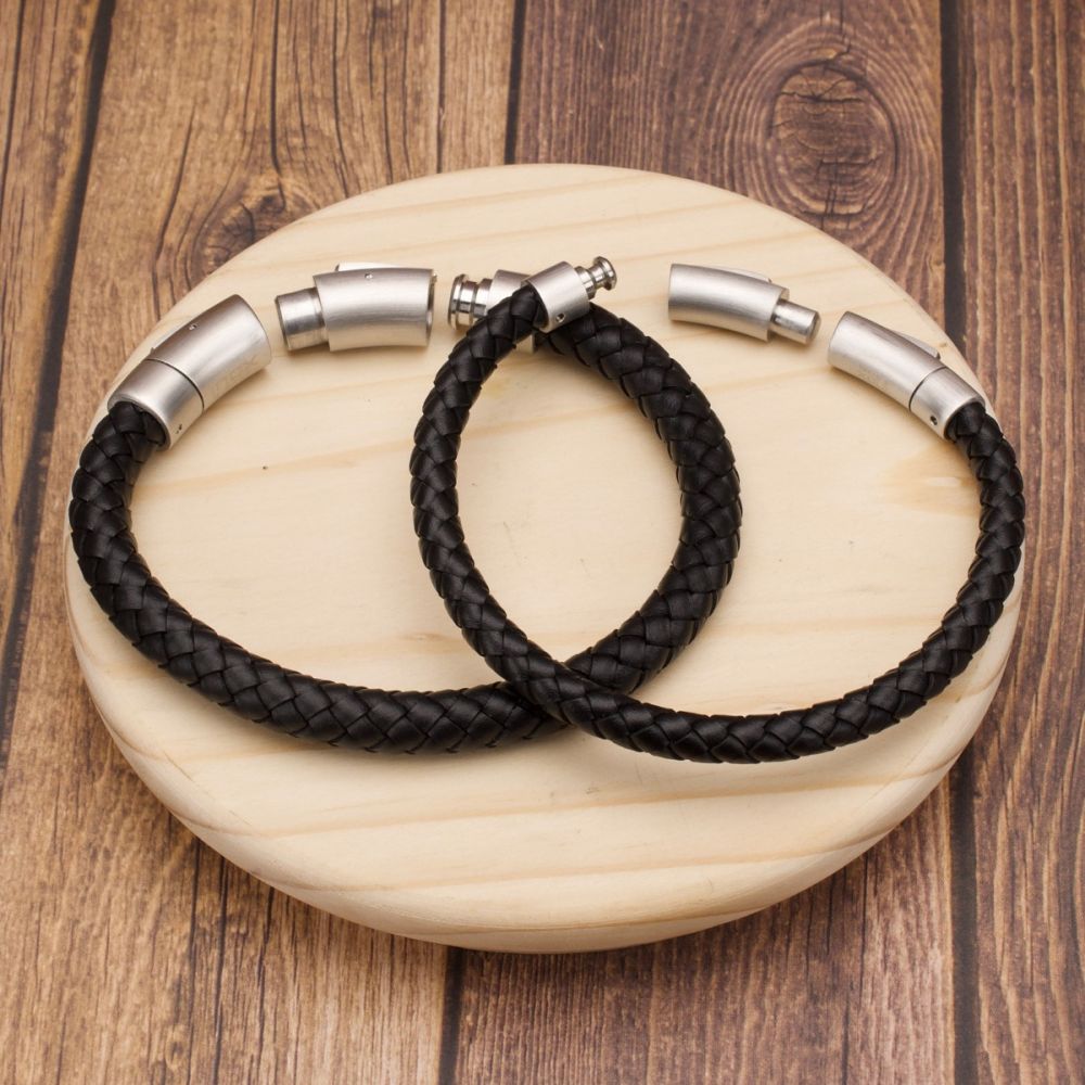 8mm Genuine Full Grain Cowhide Leather Bracelet