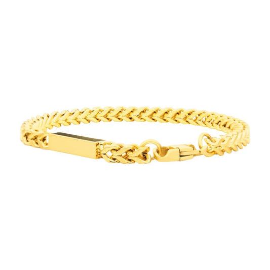 18Kt Gold IP Block with Franco Chain Bracelet