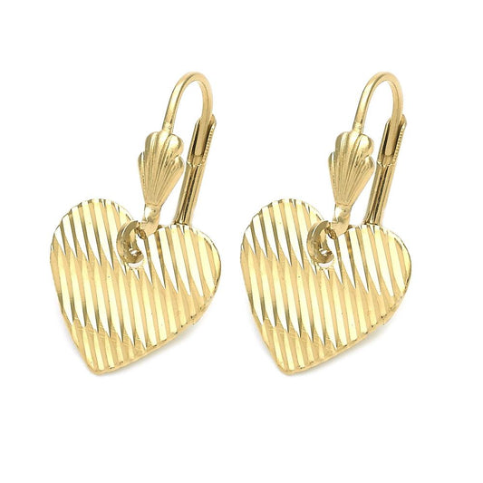 Arete colgante diseño corazón