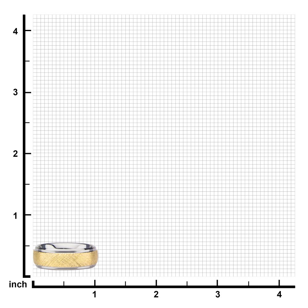 Steel & Gold IP Patterned Design Ring