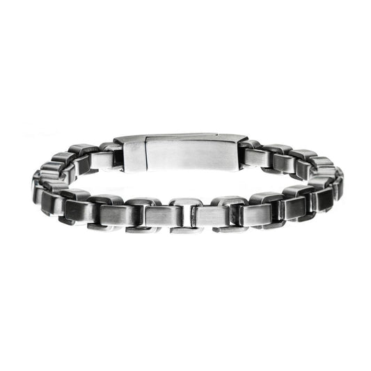 Stainless Steel & IP Bold Box Bracelet