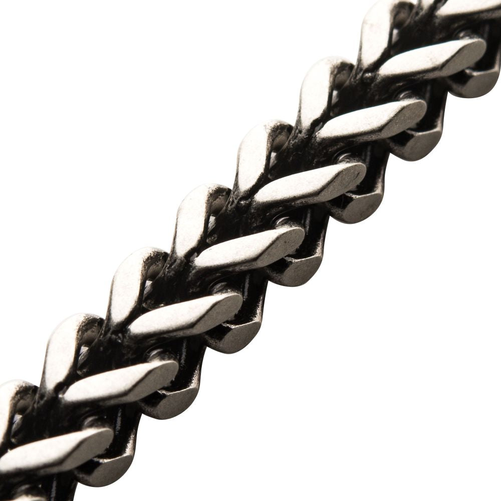 Stainless Steel Silver IP Franco Chain Bracelet