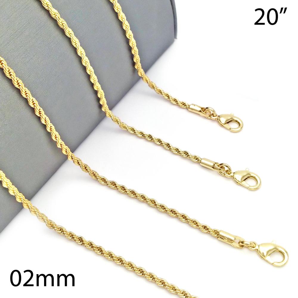 Rope chain, laminated gold.