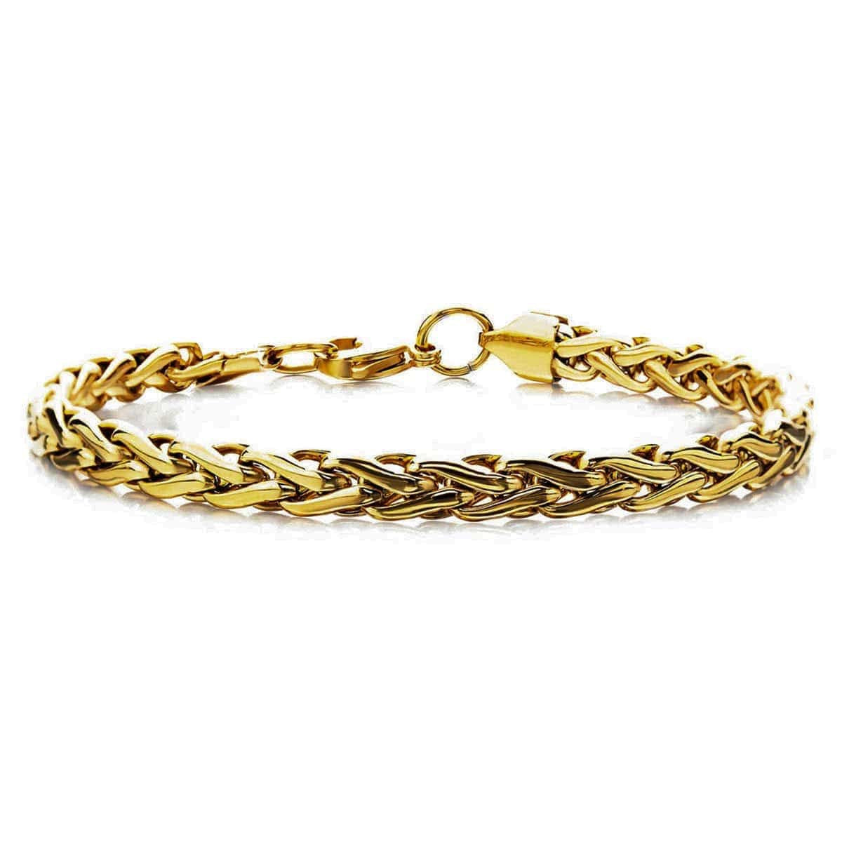 8mm Gold IP Byzantine Bracelet