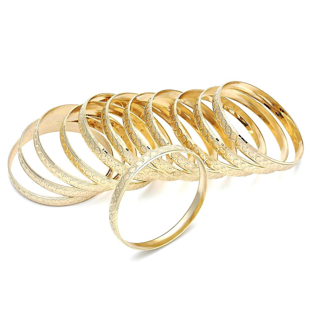 Laminated gold bangles