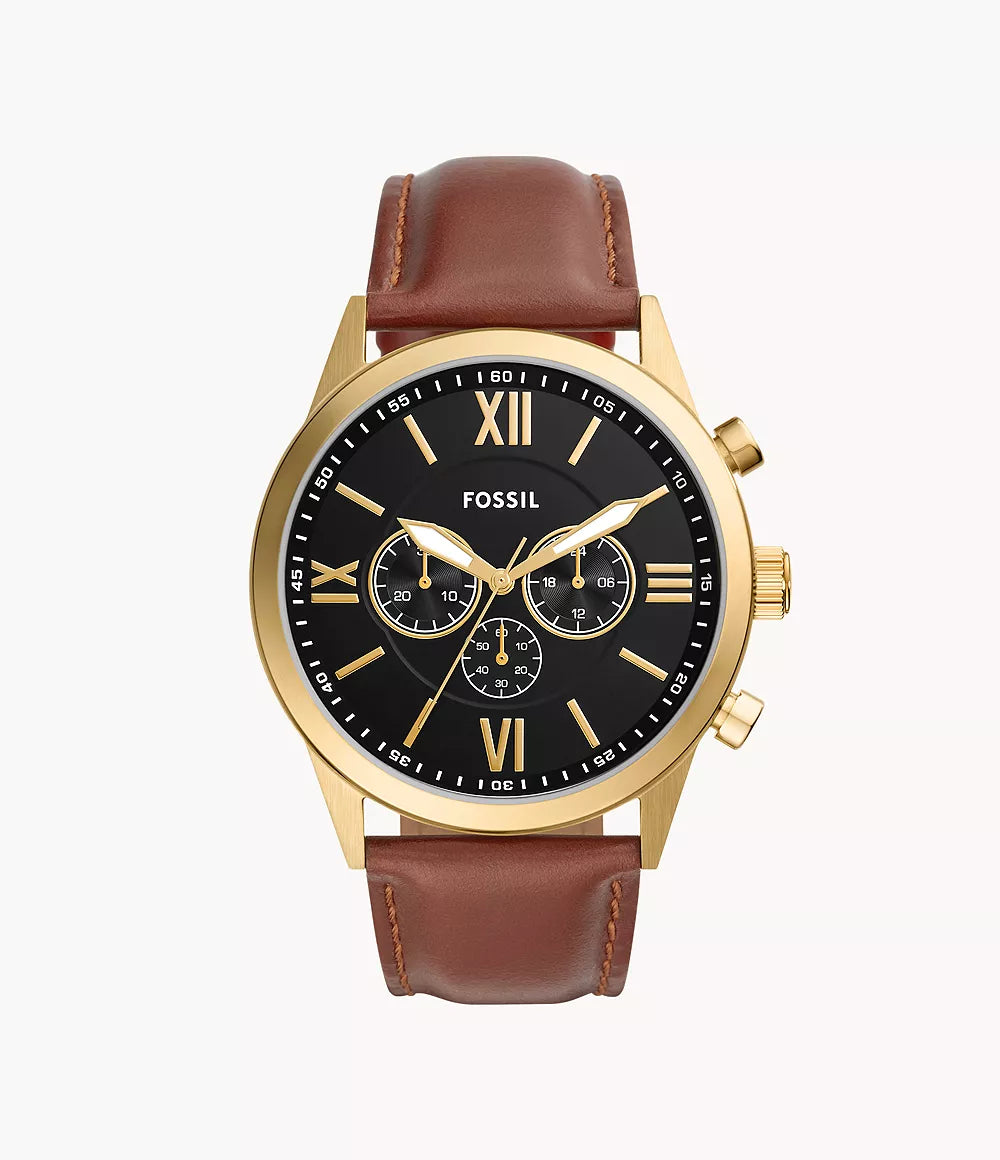 FOSSIL Flynn 48mm Chronograph Brown Leather Watch