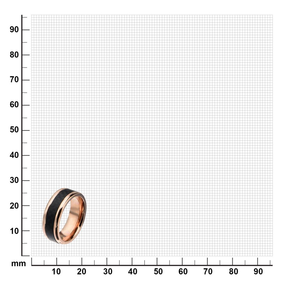 Rose Gold IP with Center Solid Carbon Fiber Ring