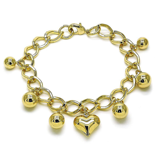 Pulsera diseño bola y corazón