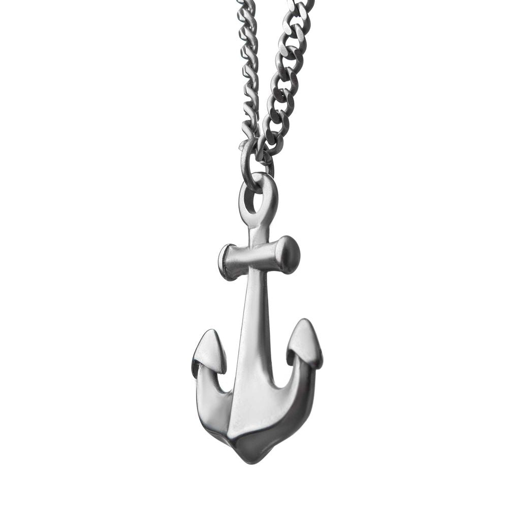 Stainless Steel Antiqued Finish Nautical Anchor Pendant