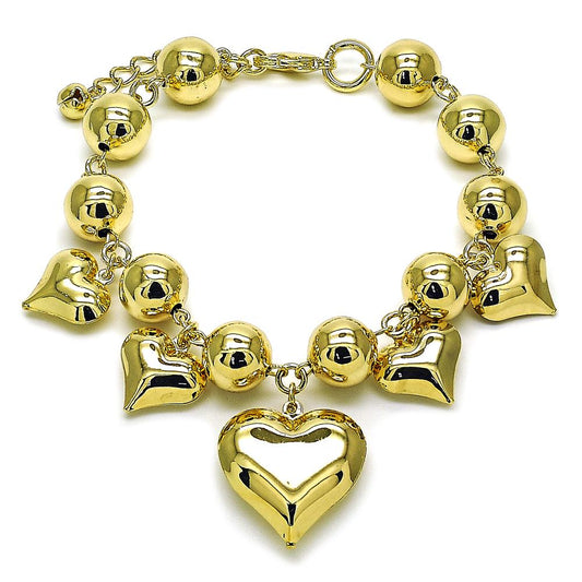 Pulsera con dijes de corazón