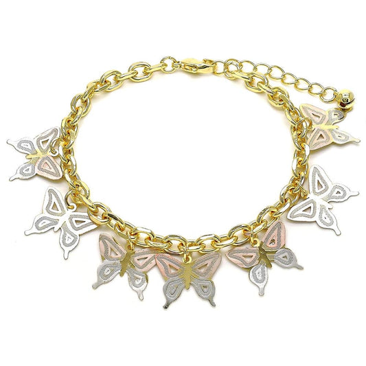 Bracelet with Laminated Gold Butterflies