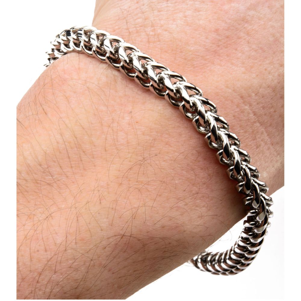 Steel Rounded Franco Chain Bracelet