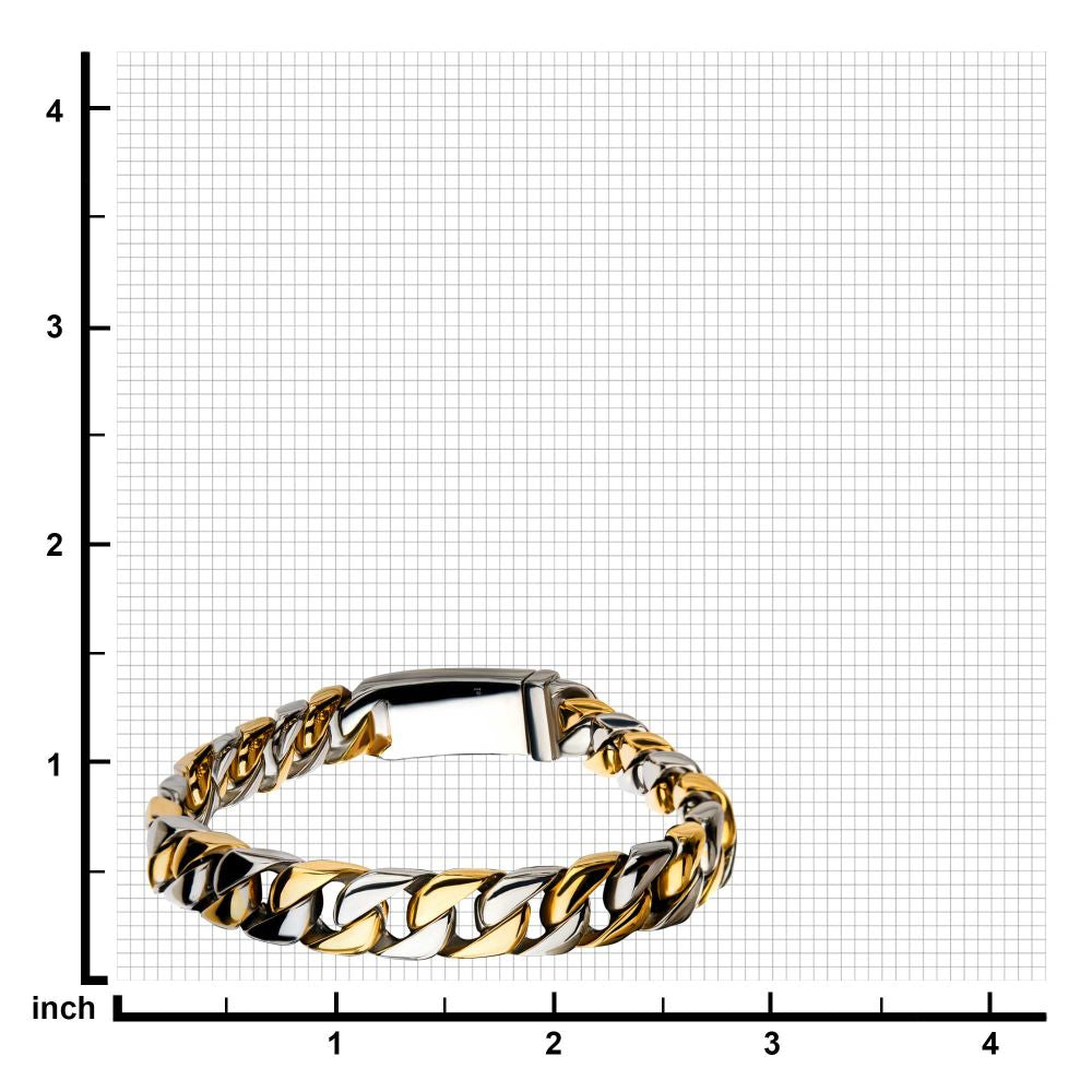 Steel Gold IP Curb Chain Bracelet