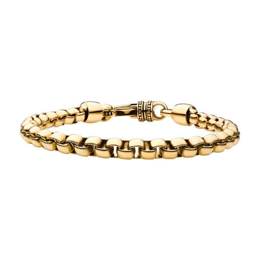 18Kt Gold IP Bold Box Chain Bracelet