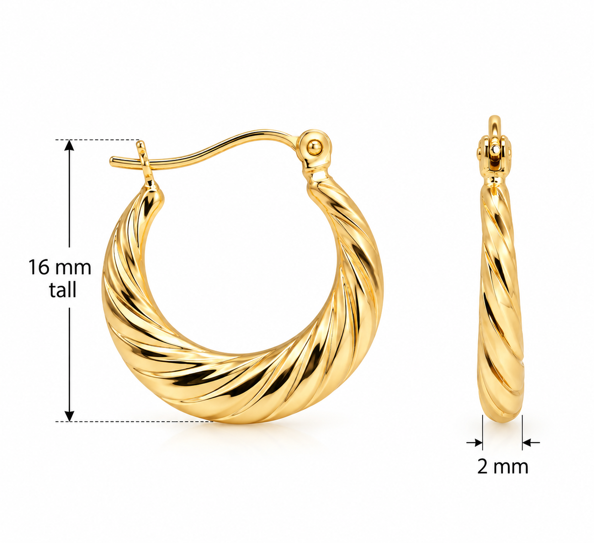 Argolla Oro 10kt Twist Medium