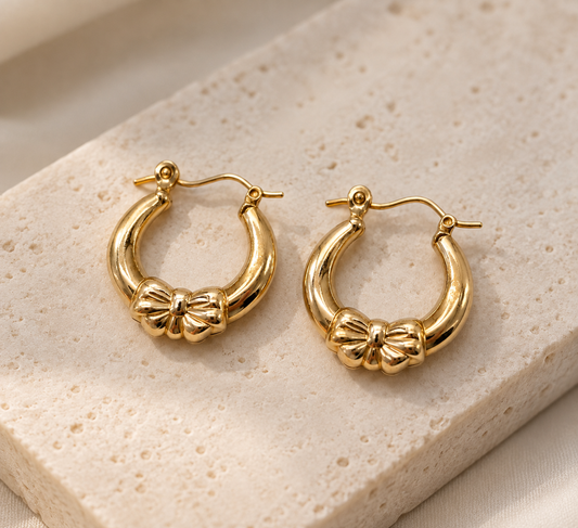 Argolla Oro 10kt Puff Lazo Small