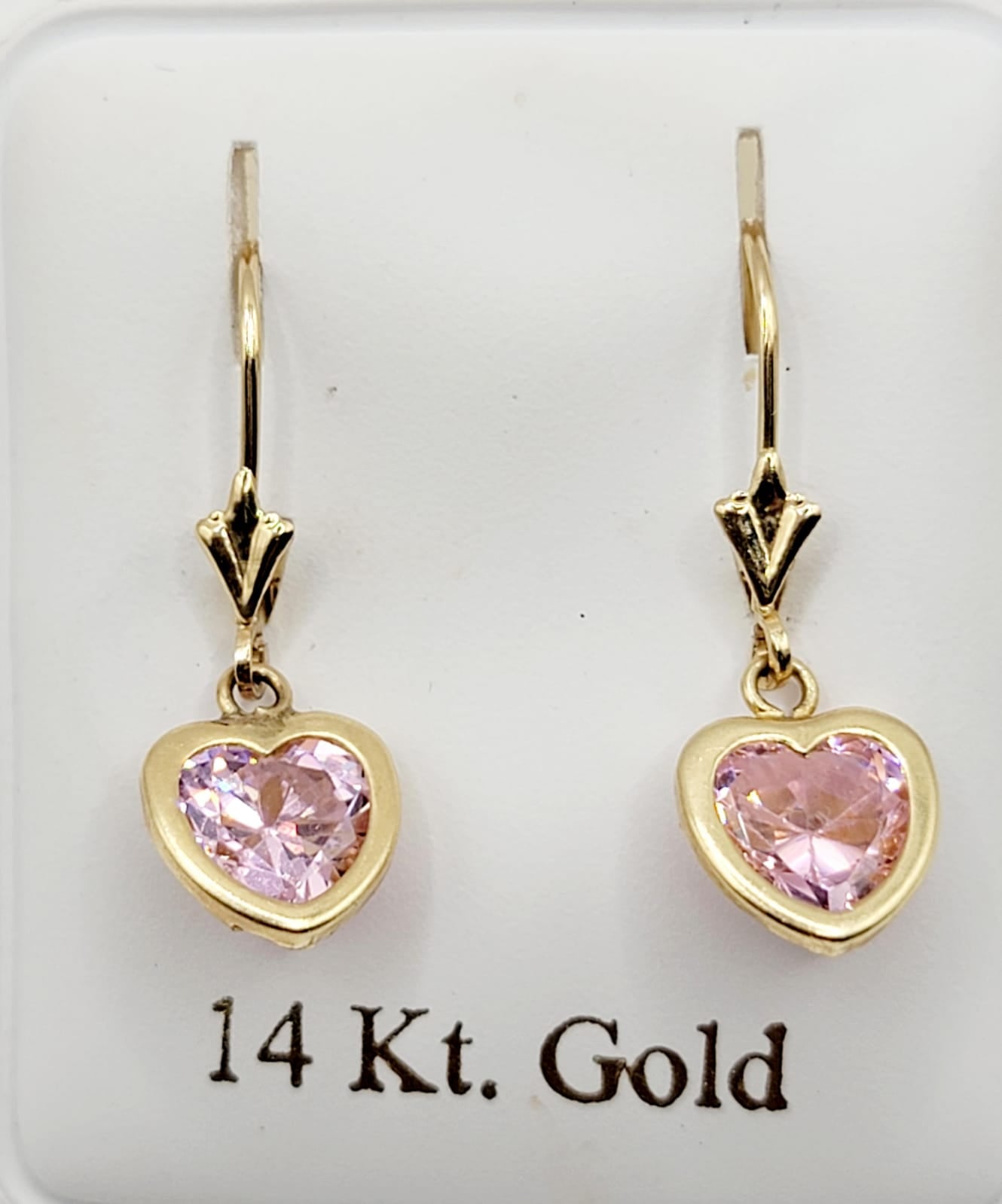 Arete con colgante de corazón Oro 14kt