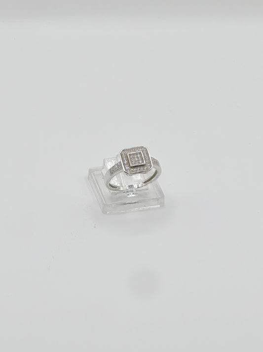 Sortija de Matrimonio Mujer, Size 6, Micro Pave Zirconia Plata 925