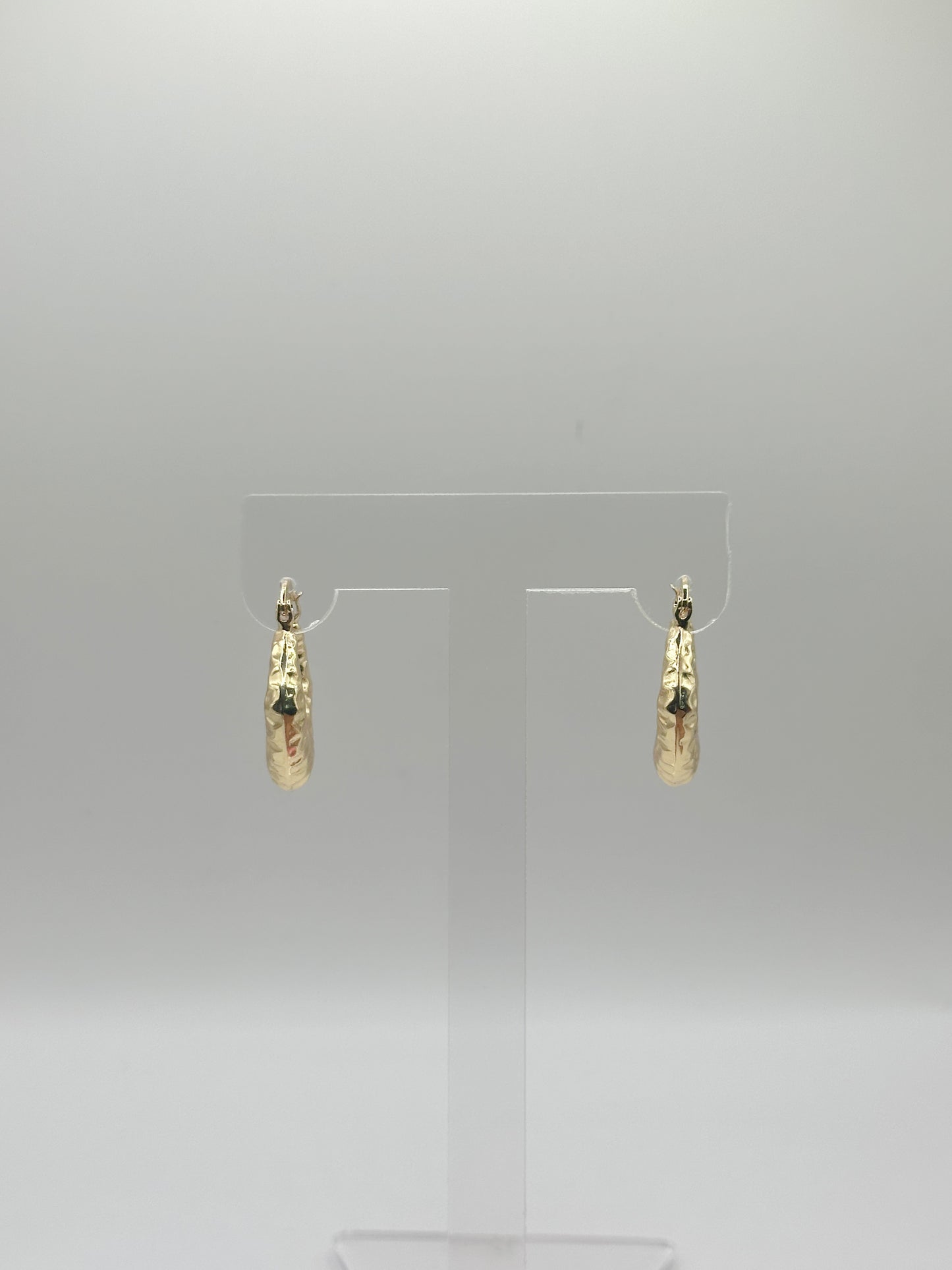 Small Hoops Golden Finish Hollow Desing Gold Filled