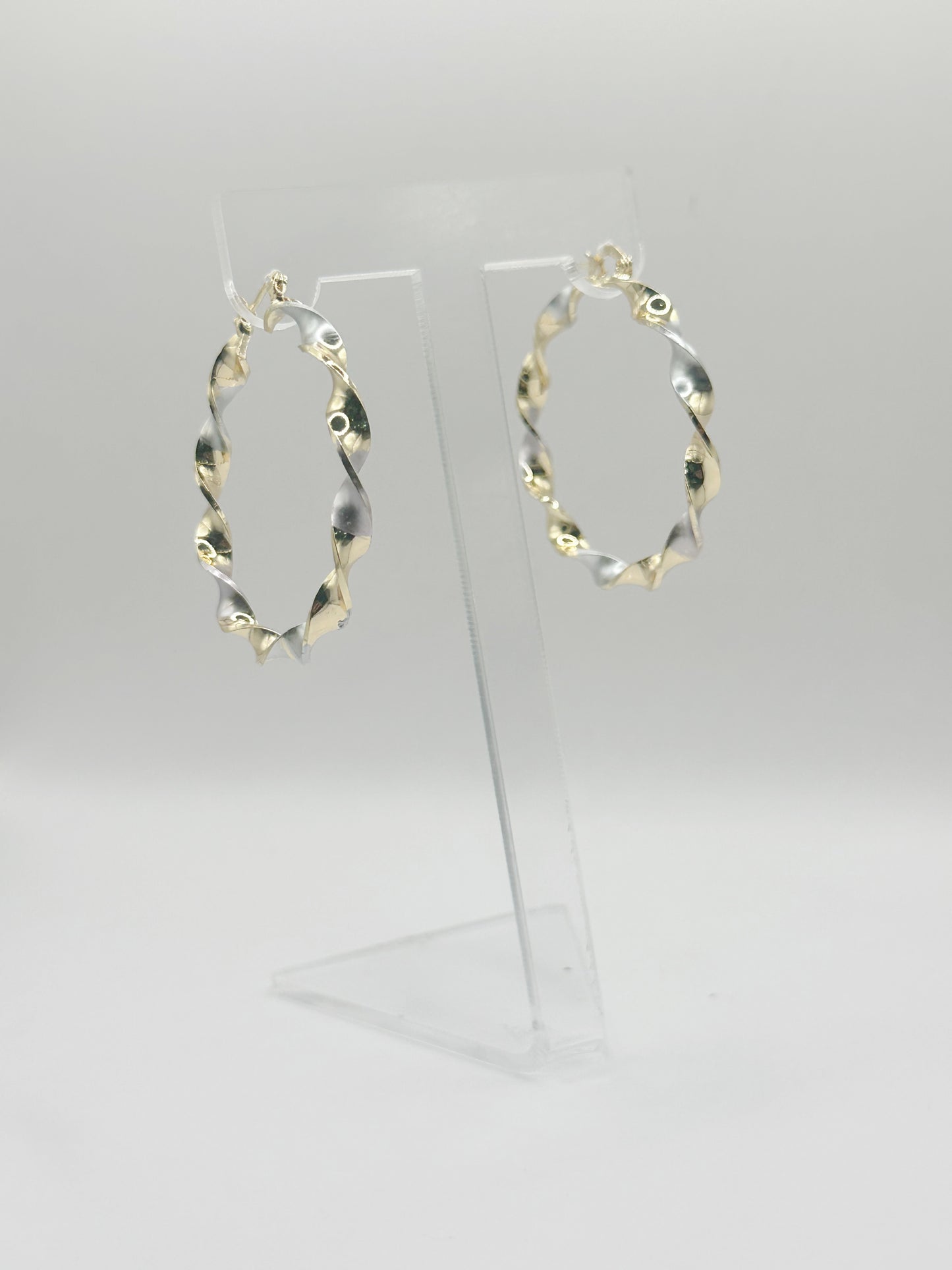 Large Hoop Tricolor Polished Style Gold Filled