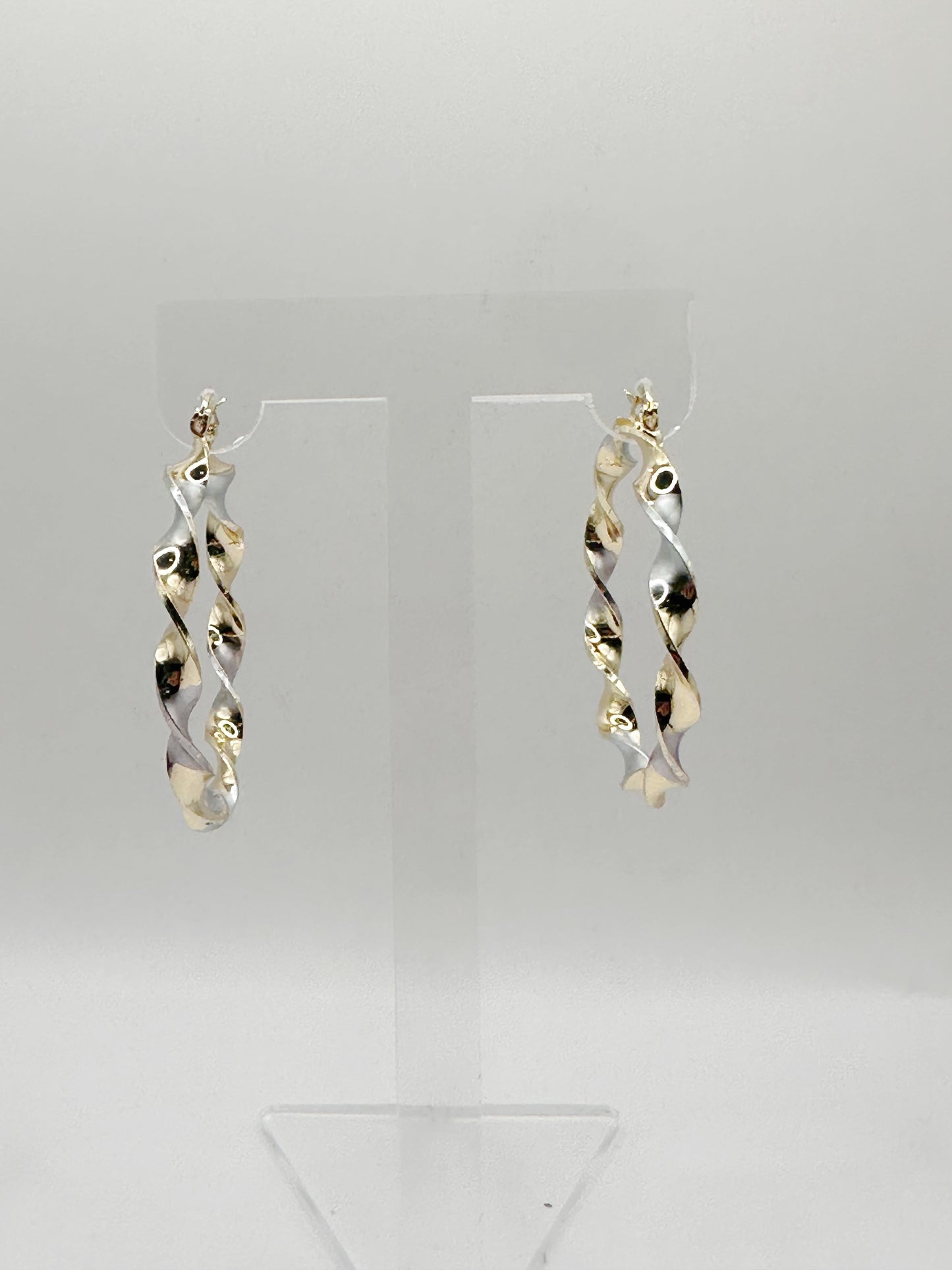 Large Hoop Tricolor Polished Style Gold Filled