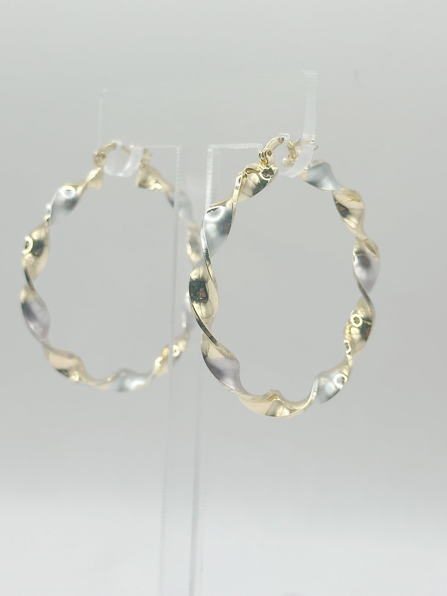 Large Hoop Tricolor Polished Style Gold Filled