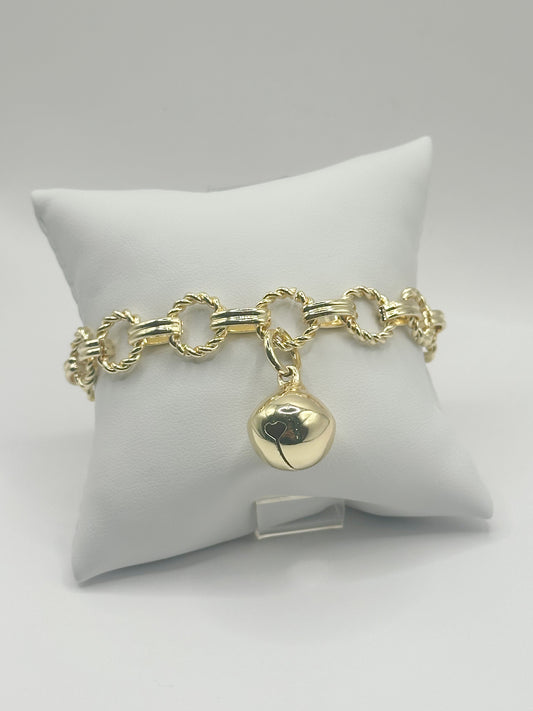 Chunky and Twist Style White Zirconia Bracelet Gold Filled