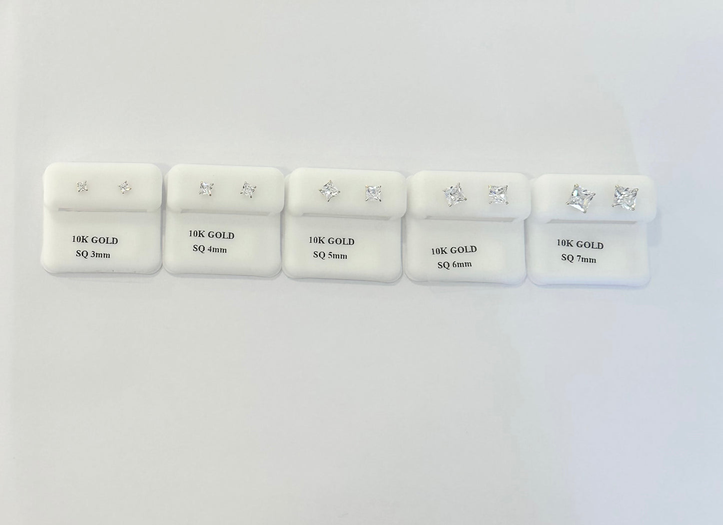 Pantallas Stud Zirconia Square 10kt