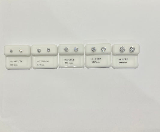 Pantallas Stud Zirconia Round 10kt