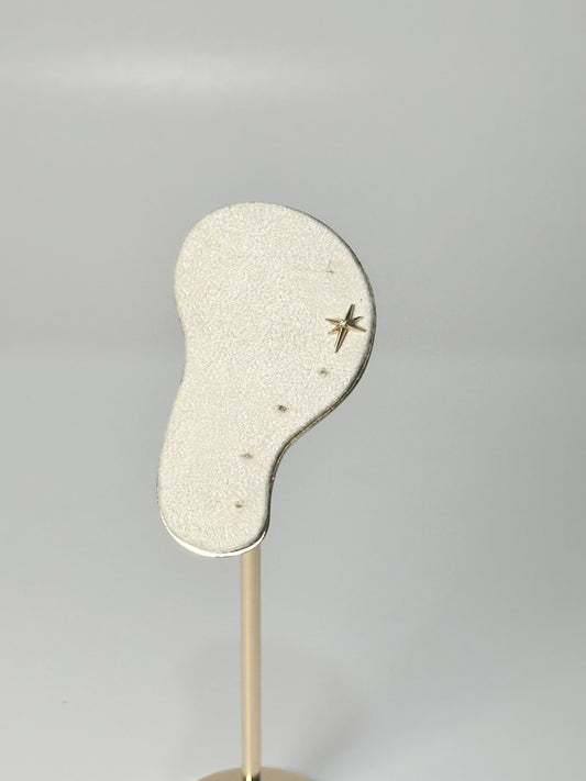 Piercing Estrella del Norte Larga con Zirconia Clear, Oro 14kt, Internal Thredded Closure