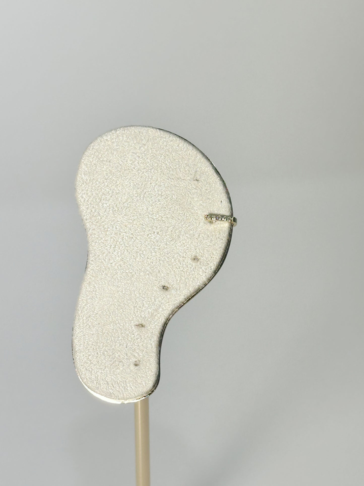 Piercing Mini Half Hoop con Zirconia Clear, 6.5mm, Oro 14kt, Internal Thredded Closure