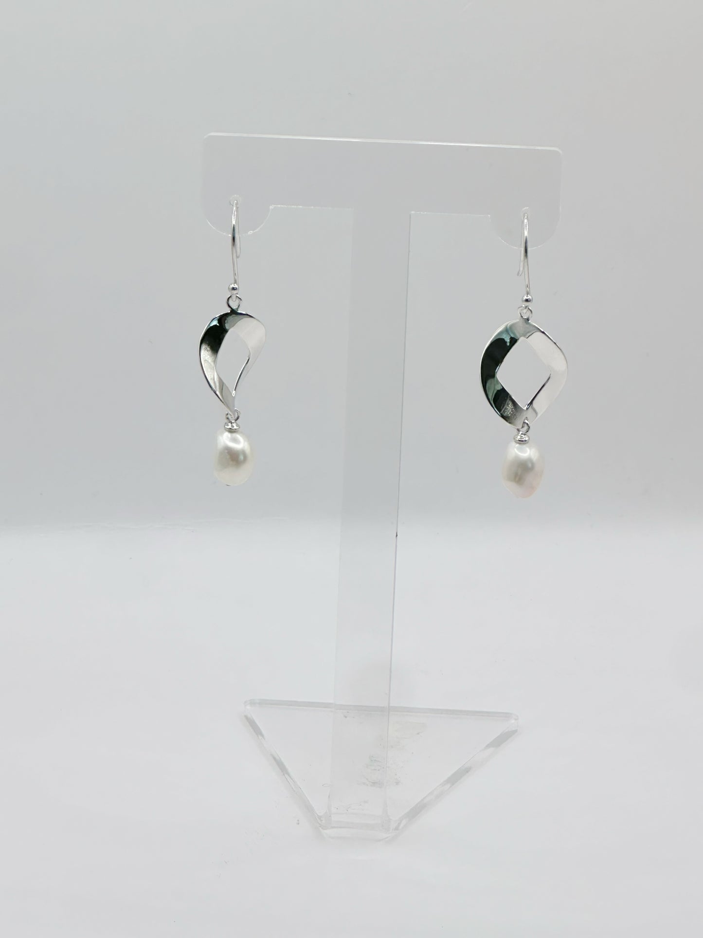 Pantallas Charm con Perla, Plata 925, Rhodium Plated