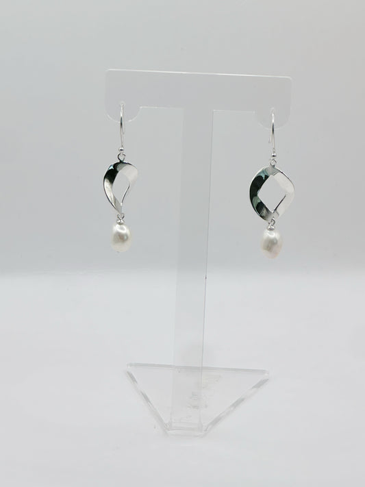 Pantallas Charm con Perla, Plata 925, Rhodium Plated