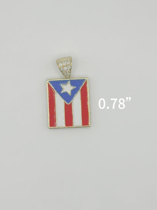 Charm Bandera de Puerto Rico 10kt