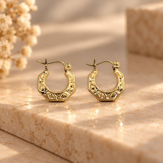 Argolla Oro 10kt Efecto Relieve Small