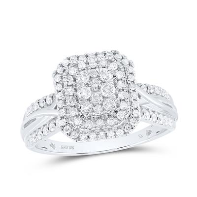 1 CT Diamond Wedding Ring in 10k White Gold