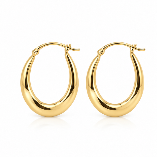 Argolla Oro 10kt Lisa Clásica Ovalada