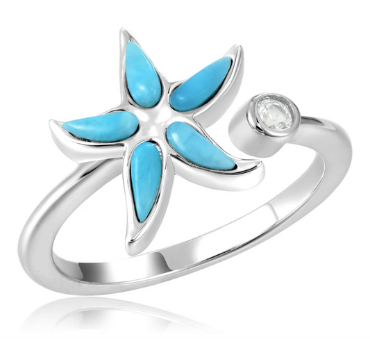 Larimar Starfish Ring