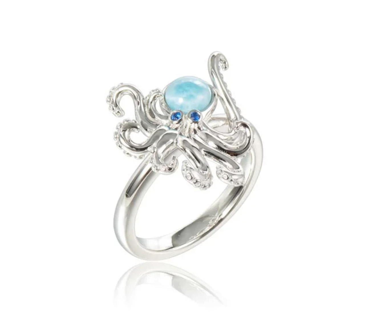 Larimar Octopus Ring