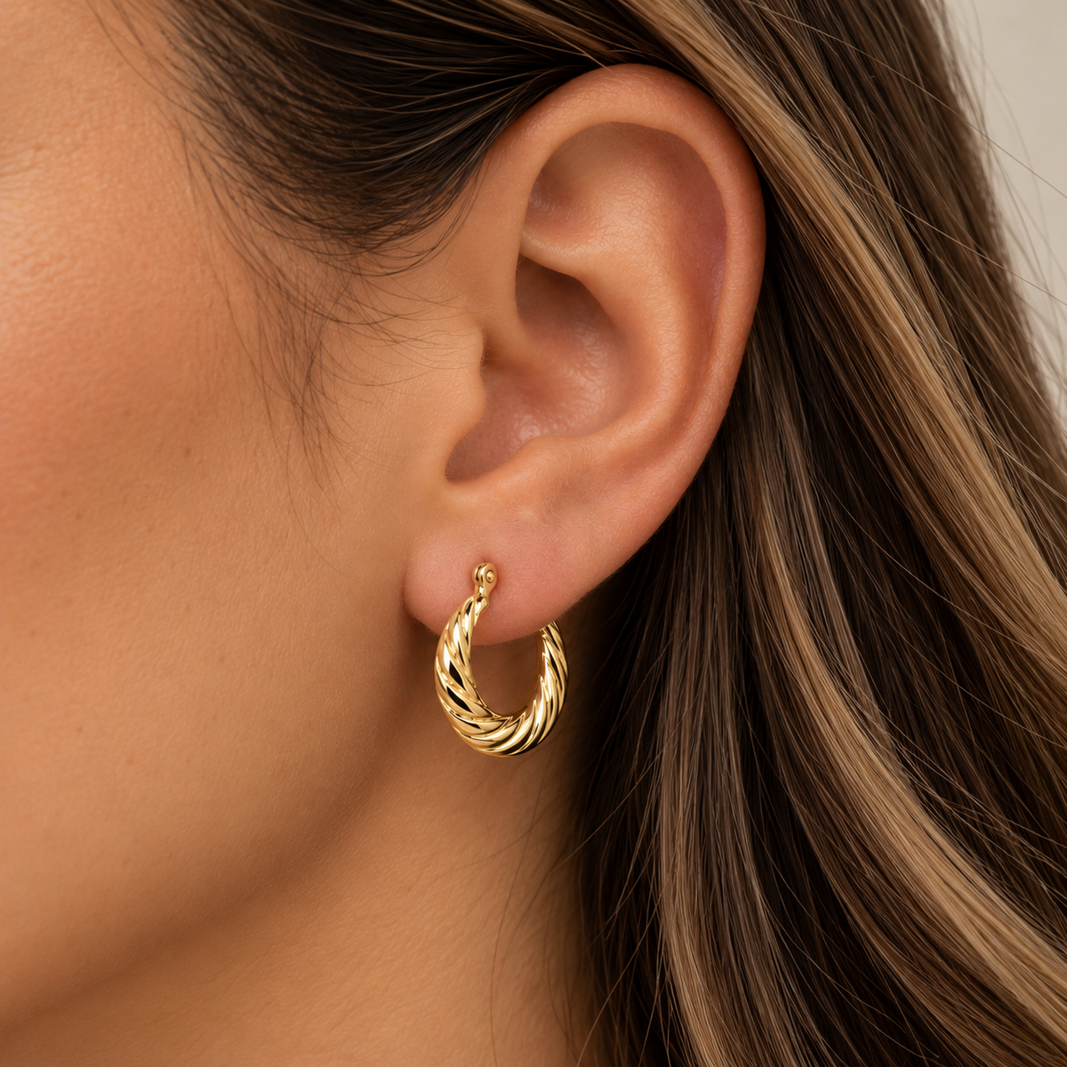 Argolla Oro 10kt Twist Medium
