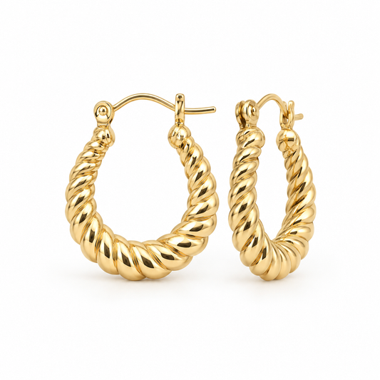 Argolla Oro 10kt Puffed Twist Small